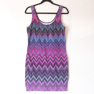 Purple Pink Black Sleeveless Dress